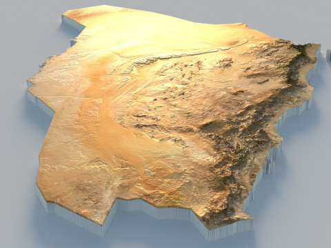 Saudi Arabia terrain map Modèle 3D