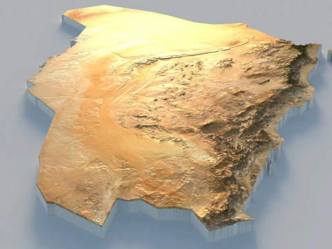 Saudi Arabia terrain map 3D Model