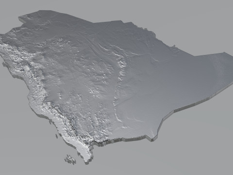 Saudi Arabia terrain map Modèle 3D