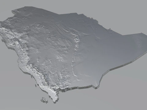 Saudi Arabia terrain map 3D Model