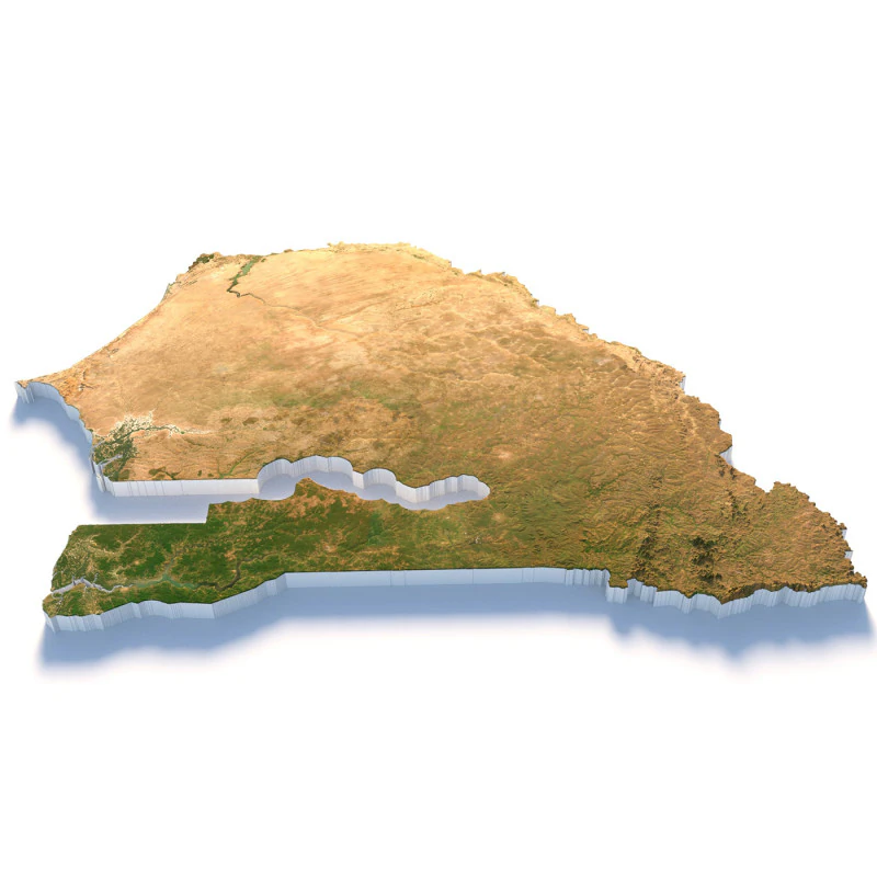 Senegal terrain map 3D Model .c4d .max .obj .3ds .fbx .stl .blend 