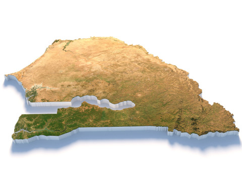 Senegal terrain map 3D मॉडल