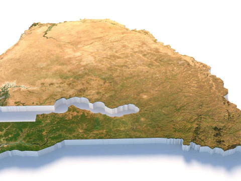 Senegal terrain map 3D Model