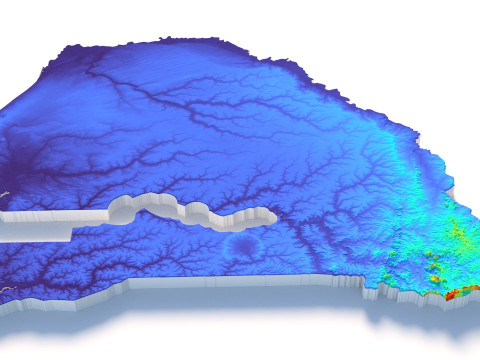 Senegal terrain map 3D Модель