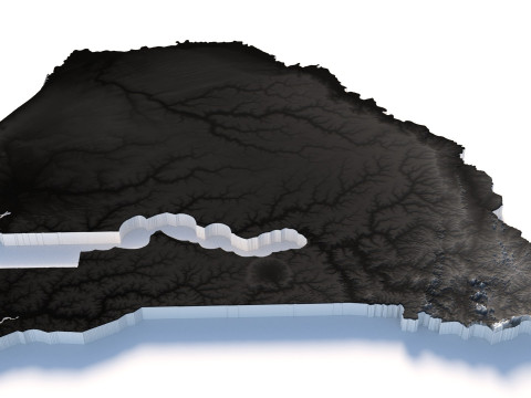 Senegal terrain map 3D Модель