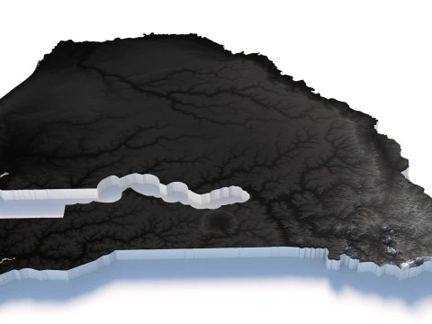 Senegal terrain map 3D Model