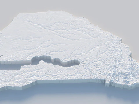 Senegal terrain map 3D Model