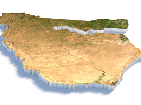 Senegal terrain map 3D Модель