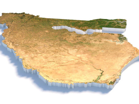 Senegal terrain map 3D Model