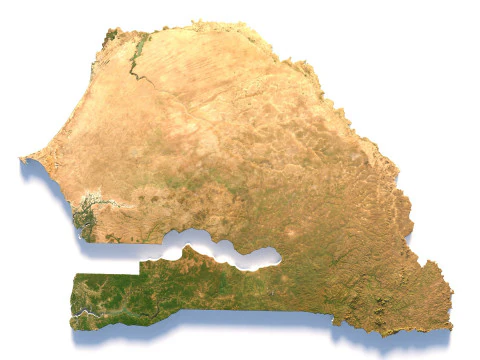 Senegal terrain map 3D Model