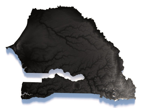 Senegal terrain map 3D Модель
