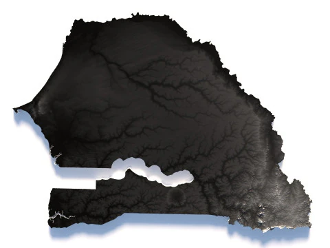 Senegal terrain map 3D Model