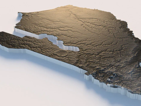 Senegal terrain map 3D Model