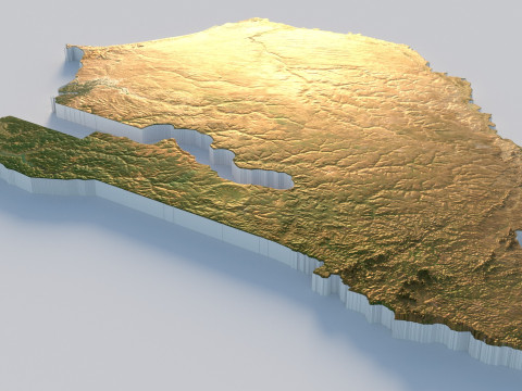 Senegal terrain map 3D Модель