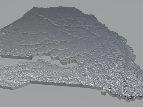 Senegal terrain map 3D Model