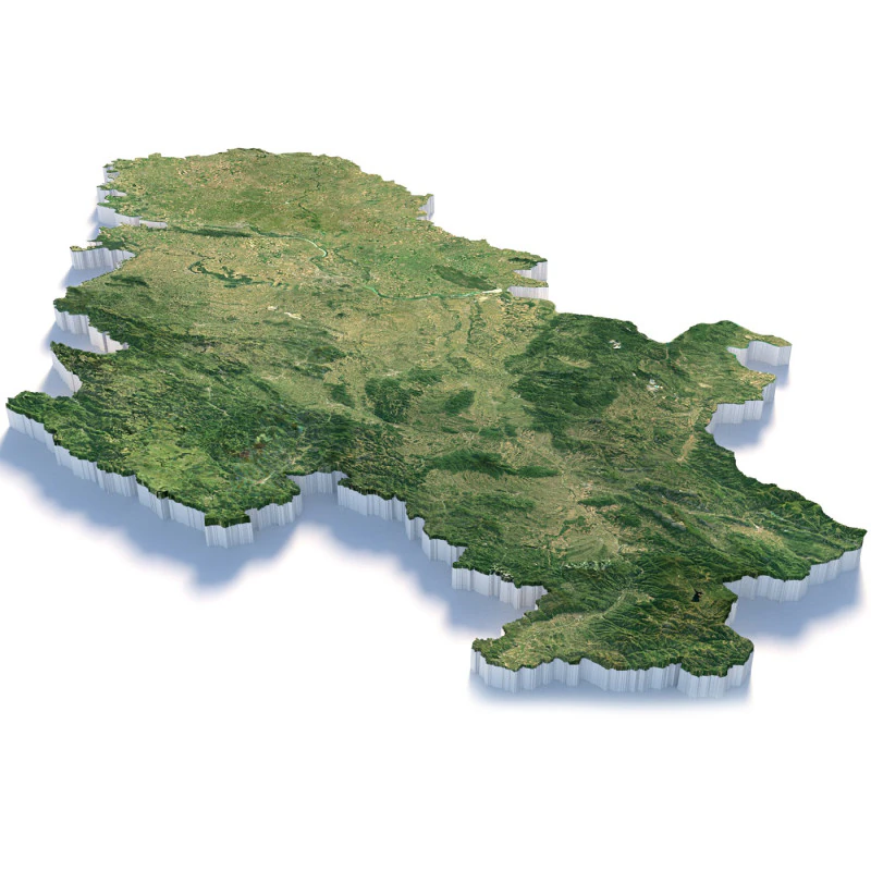 Serbia terrain map 3D Model .c4d .max .obj .3ds .fbx .stl .blend 