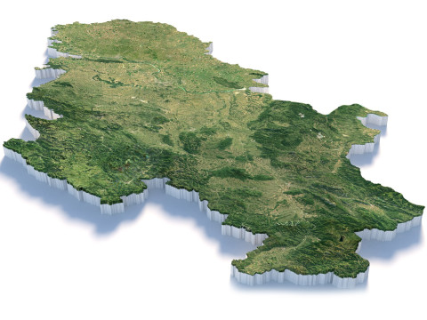 Serbia terrain map 3D Model