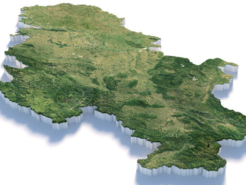 Serbia terrain map 3D Model