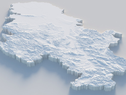 Serbia terrain map 3D Model