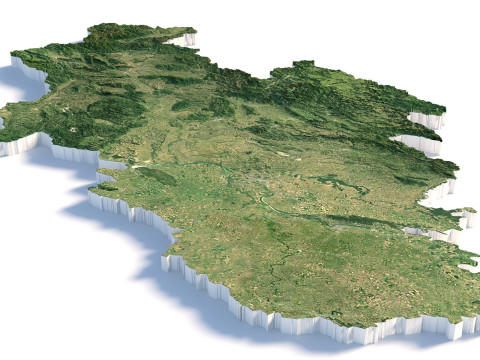 Serbia terrain map 3D Model