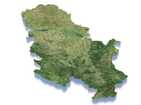 Serbia terrain map 3D Model