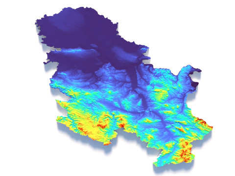 Serbia terrain map 3D Model