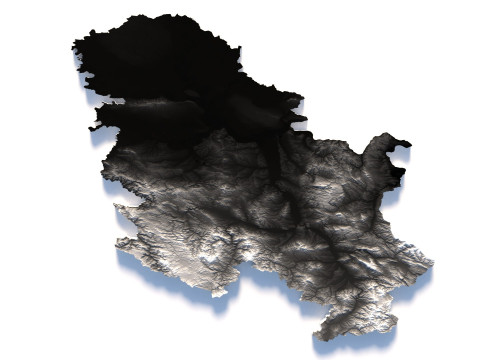 Serbia terrain map 3D Model