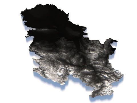 Serbia terrain map 3D Model