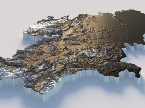 Serbia terrain map 3D Model