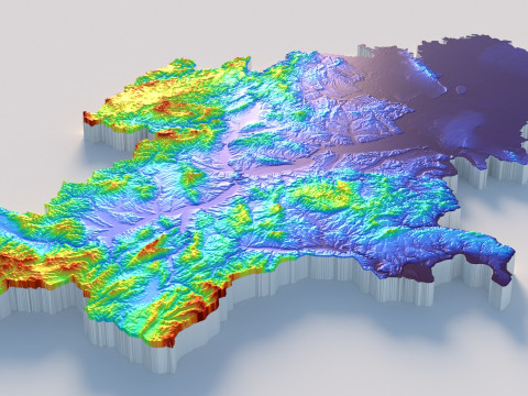 Serbia terrain map 3D Model