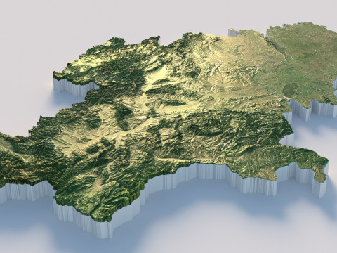 Serbia terrain map 3D Model