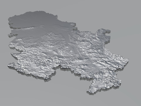Serbia terrain map 3D Model
