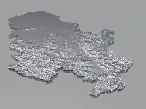 Serbia terrain map 3D Model