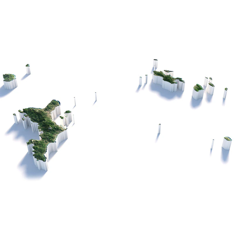 Seychelles terrain map 3D Model .c4d .max .obj .3ds .fbx .stl .blend 