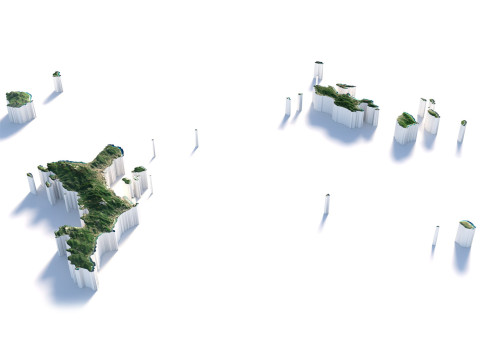 Seychelles terrain map 3D-Modell
