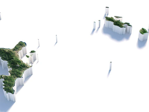 Seychelles terrain map 3D Model