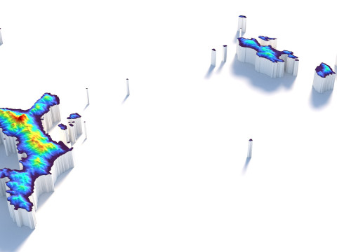 Seychelles terrain map Modelo 3D