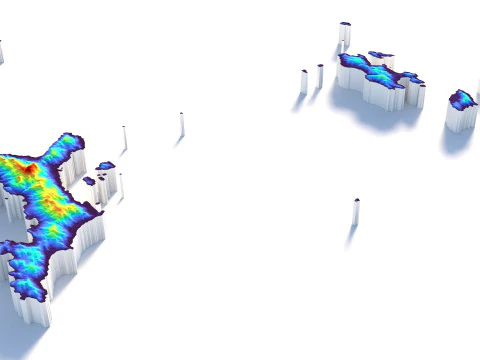 Seychelles terrain map 3D Model