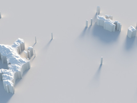 Seychelles terrain map Modelo 3D