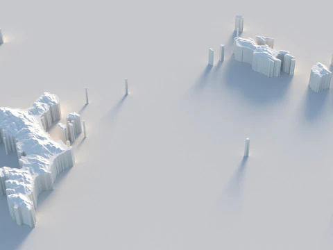 Seychelles terrain map 3D Model