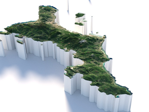 Seychelles terrain map Modelo 3D