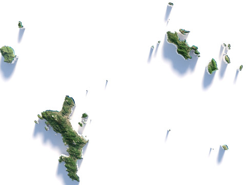 Seychelles terrain map Modelo 3D