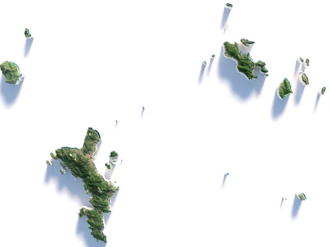 Seychelles terrain map 3D Model