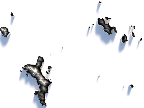 Seychelles terrain map Modelo 3D