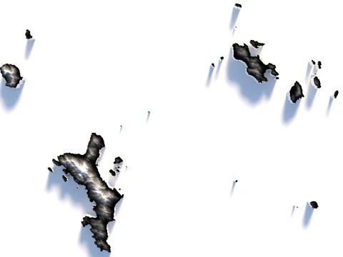 Seychelles terrain map 3D Model