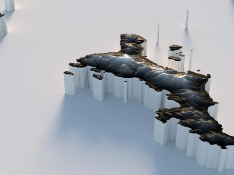 Seychelles terrain map 3D Model