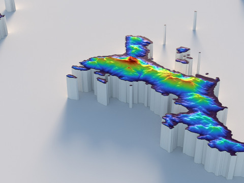 Seychelles terrain map Modelo 3D
