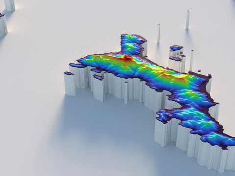 Seychelles terrain map 3D Model