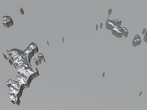 Seychelles terrain map Modelo 3D