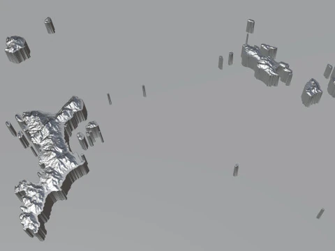 Seychelles terrain map 3D Model